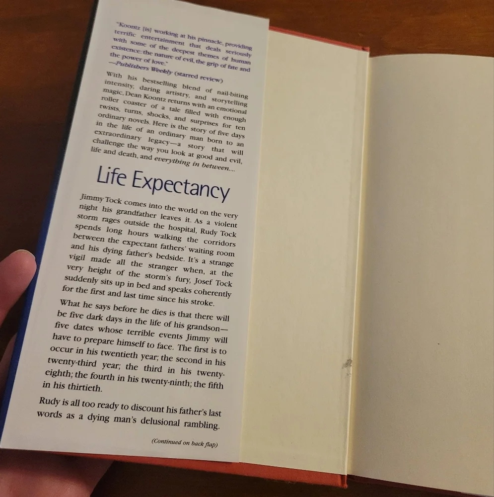 Dean Koontz Life Expectancy Hardcover Used Book Novel Mystery Thriller